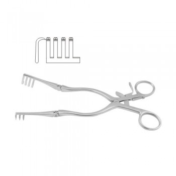 Adson Self Retaining Retractor 3 x 4 Sharp Prongs Stainless Steel, 21 cm - 8 1/4"